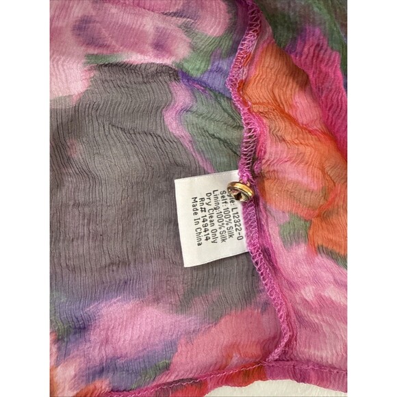 Johnny Was Blouse Top Womens Extra‎ Large Sheer Floral Button Up Boho FairyCore - Picture 11 of 12